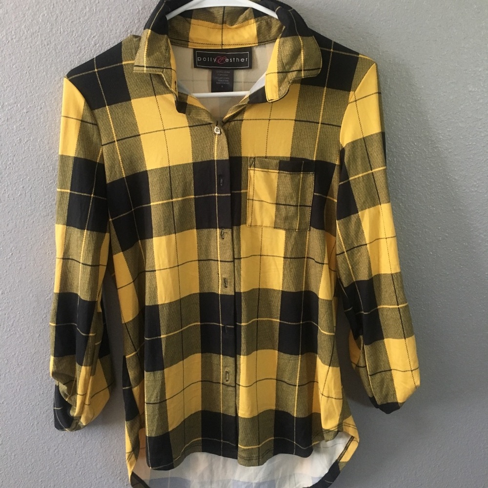 rue 21 yellow and black flannel
